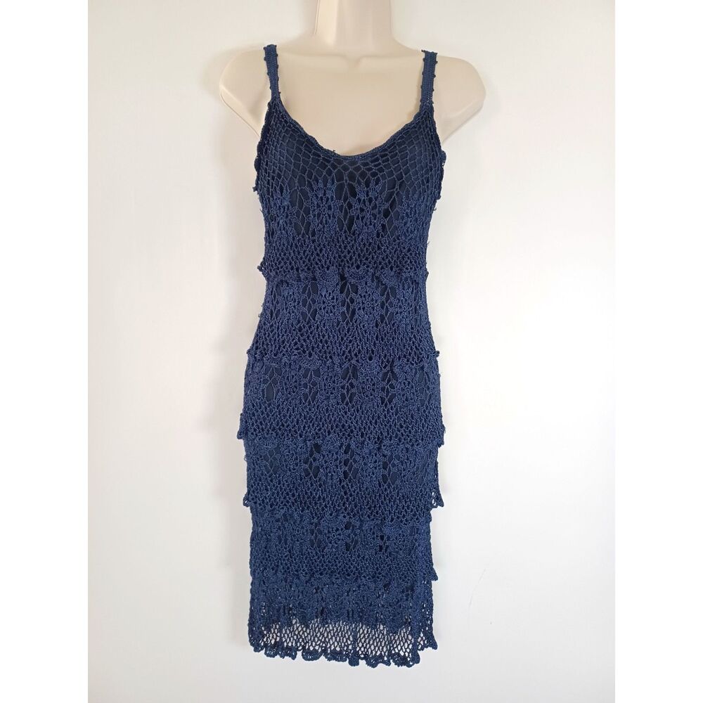 Boston Proper Crochet Lace Dress Womens Medium Resort Feminine Romantic Wedding